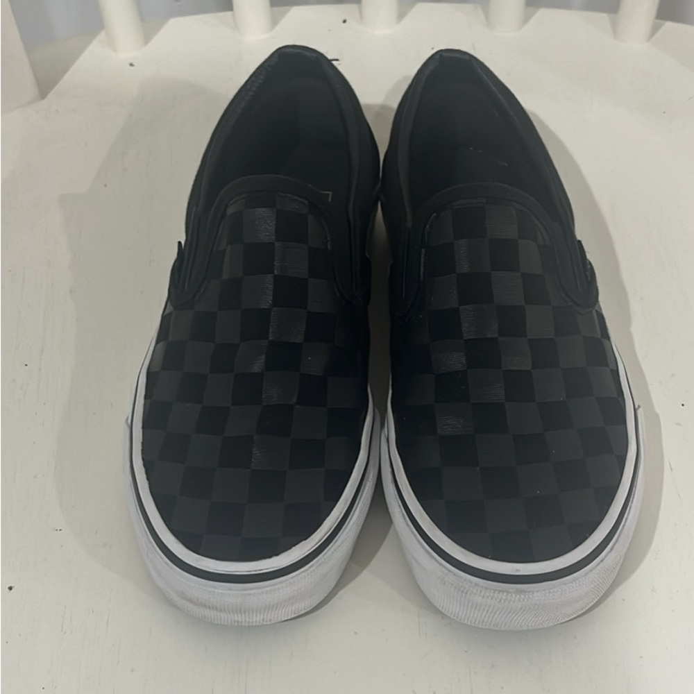 Vans Black and Gray Checkered Sneakers